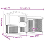 vidaXL Outdoor Rabbit Hutch Large Wood