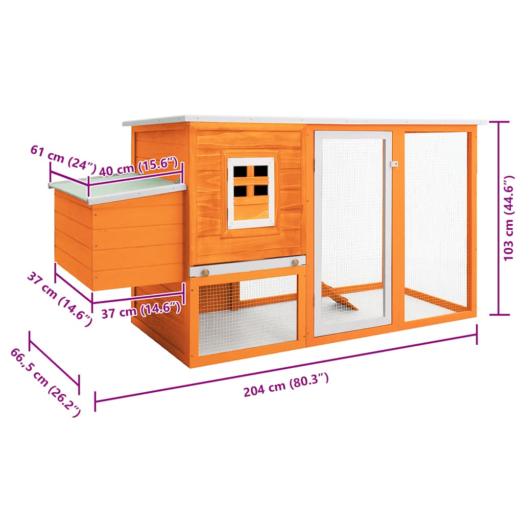 vidaXL Chicken Coop with Roosting House Wood