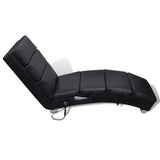vidaXL Massage Lounger Artificial Leather Black