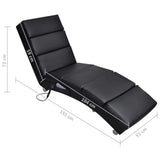 vidaXL Massage Lounger Artificial Leather Black