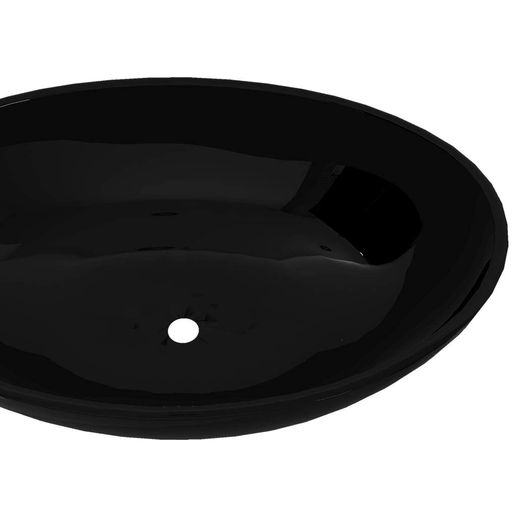 vidaXL Oval Wash Basin 40x33 cm Ceramic White