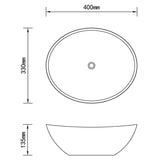 vidaXL Oval Wash Basin 40x33 cm Ceramic White