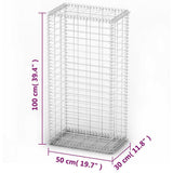 vidaXL Schanskorf met deksels 100x30x30 cm gegalvaniseerd draad
