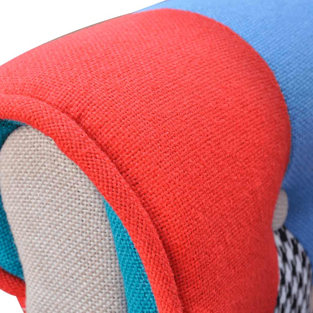 vidaXL Armchair with patchwork fabric multicolour