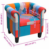 vidaXL Armchair with patchwork fabric multicolour