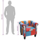 vidaXL Armchair with patchwork fabric multicolour
