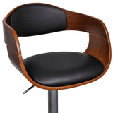 vidaXL Bar Stool Bent Wood and Faux Leather