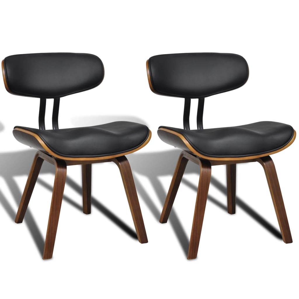 vidaXL Eetkamerstoelen 2 st gebogen hout et kunstleer
