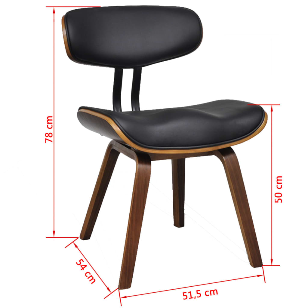 vidaXL Eetkamerstoelen 2 st gebogen hout et kunstleer