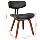 vidaXL Eetkamerstoelen 2 st gebogen hout et kunstleer