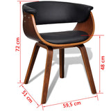 vidaXL Dining Chair Bentwood and Faux Leather