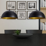 vidaXL Ceiling Lamps 2 pcs Height Adjustable Hemispherical Black