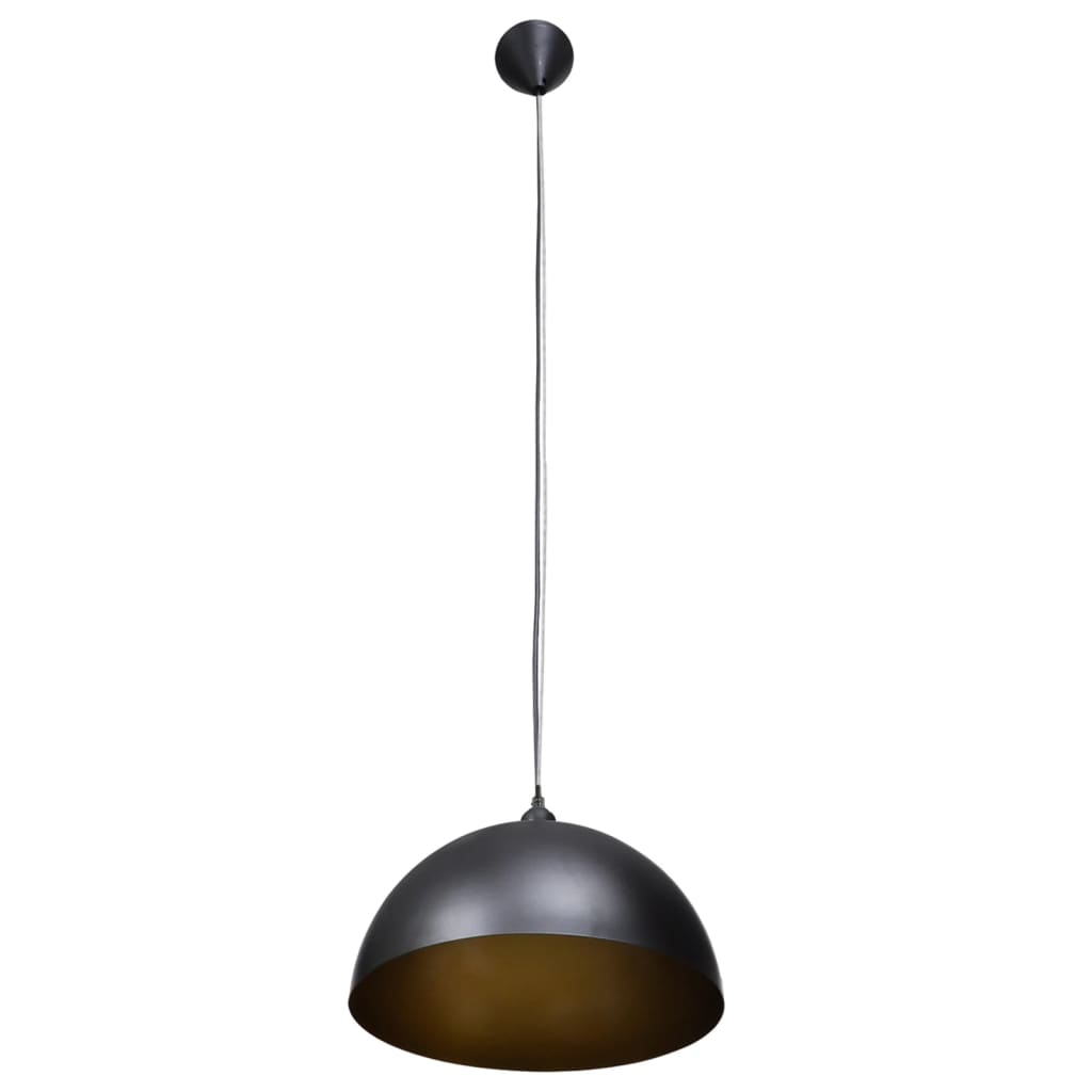 vidaXL Ceiling Lamps 2 pcs Height Adjustable Hemispherical Black