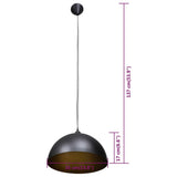 vidaXL Ceiling Lamps 2 pcs Height Adjustable Hemispherical Black