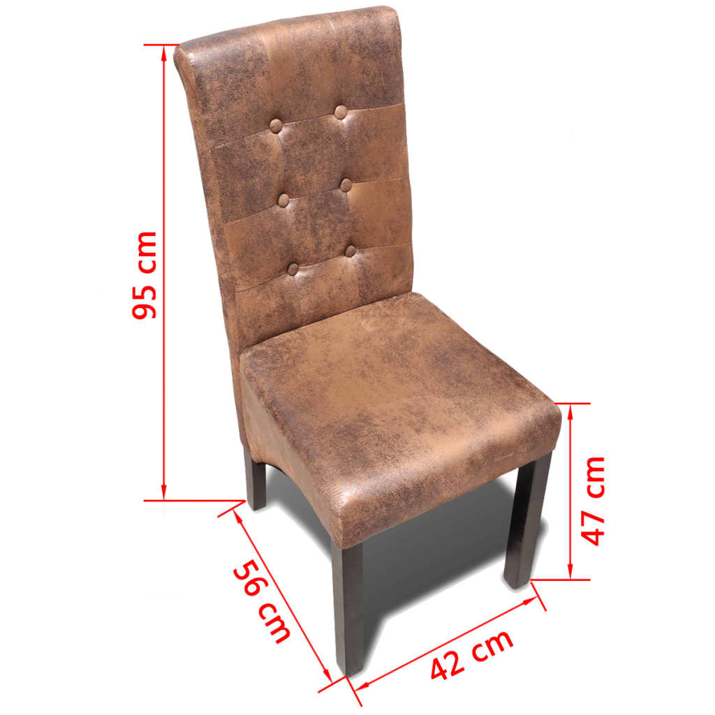 vidaXL Eetkamerstoelen 2 st kunstleer bruin