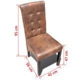 vidaXL Eetkamerstoelen 2 st kunstleer bruin