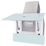 vidaXL Range Hood 600 mm Tempered Glass White