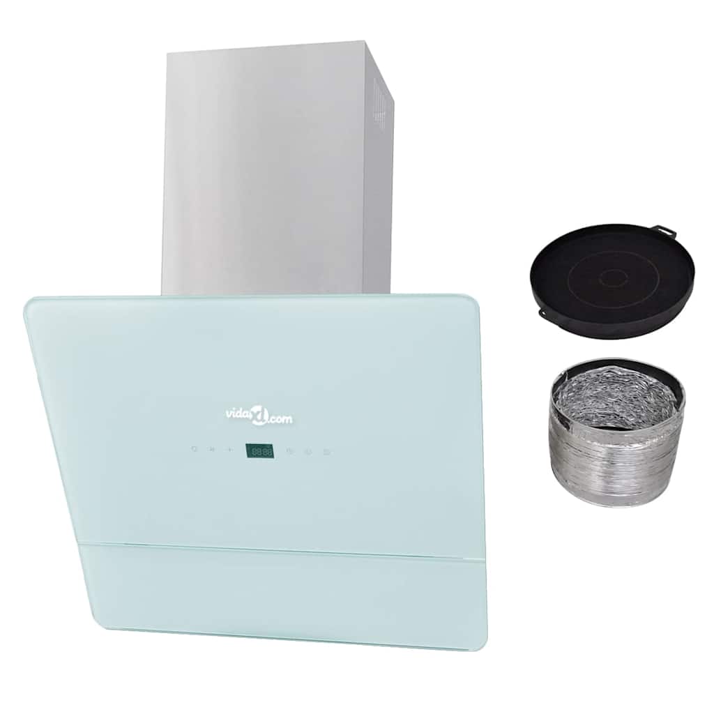 vidaXL Range Hood 600 mm Tempered Glass White
