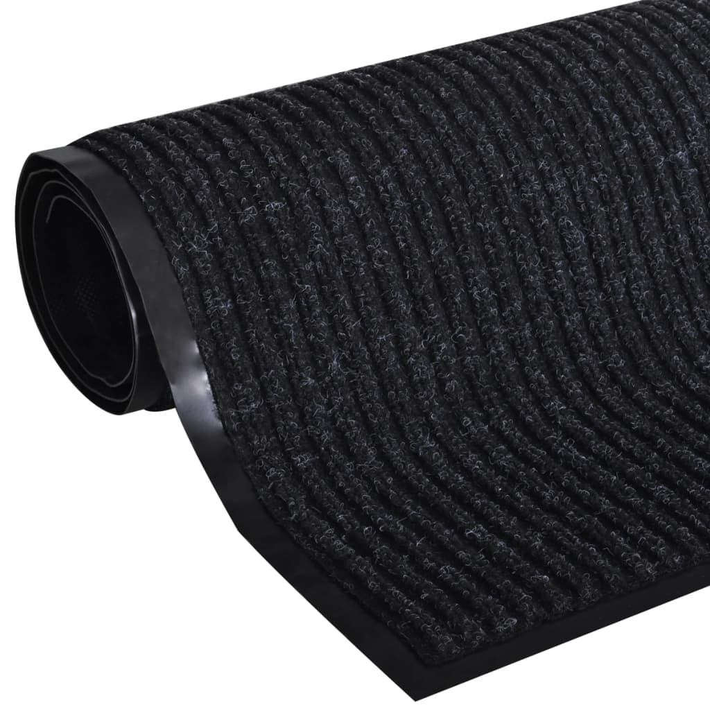 vidaXL Doormat 90x60 cm PVC black