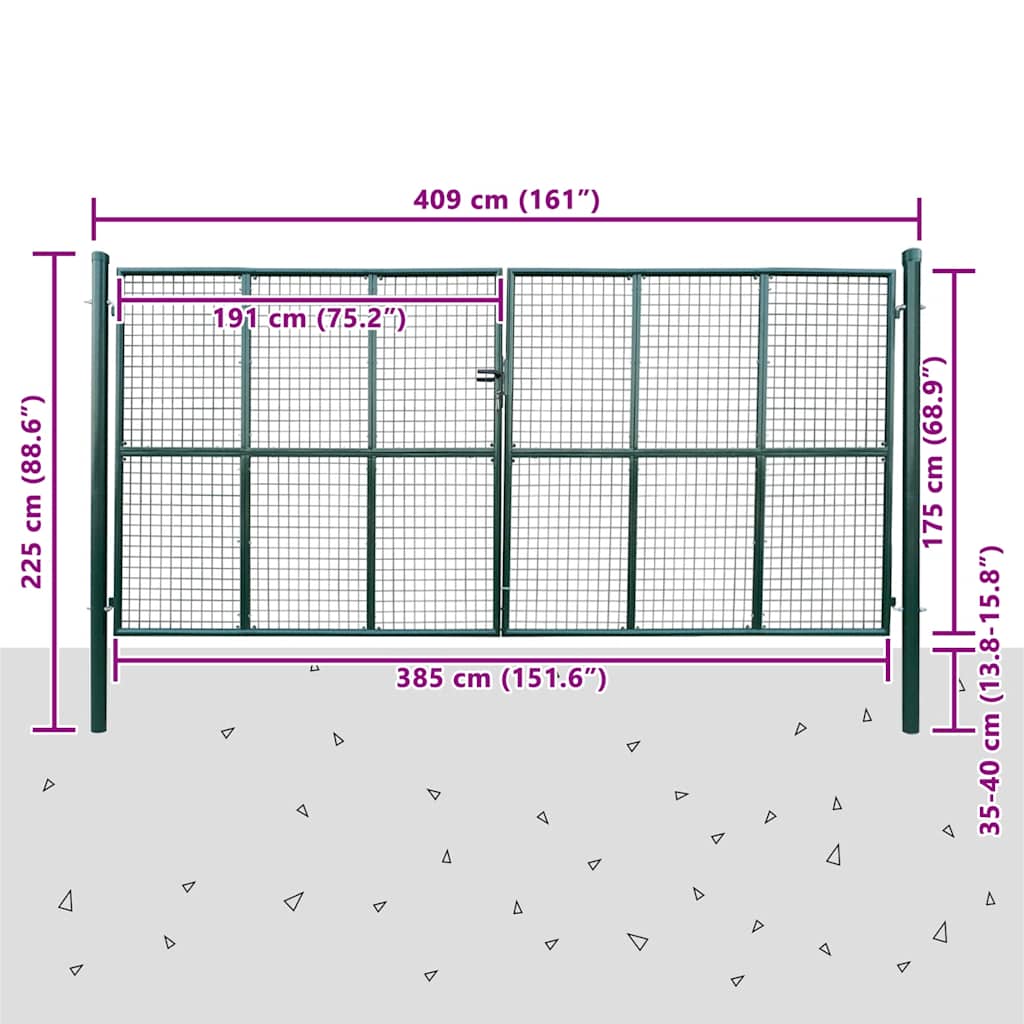 vidaXL Garden Fence Mesh 400x150 cm