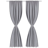 vidaXL Slot Top Curtains 135 x 245 cm Black 2 pcs