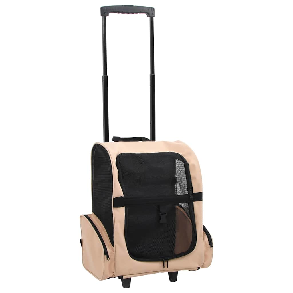 vidaXL Pet Trolley Foldable Beige
