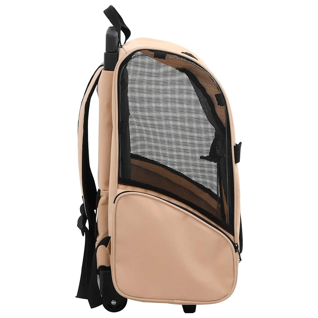 vidaXL Pet Trolley Foldable Beige