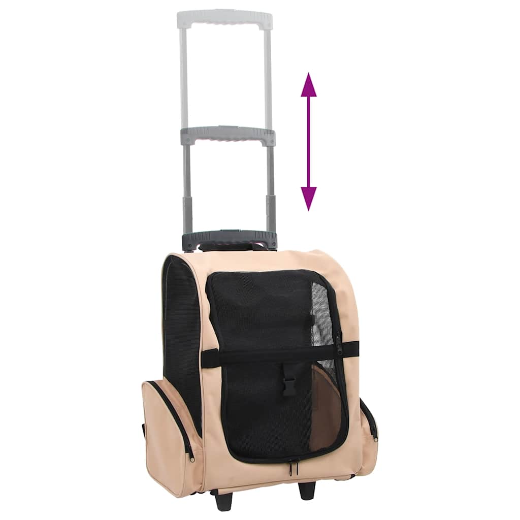 vidaXL Pet Trolley Foldable Beige