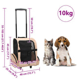vidaXL Pet Trolley Foldable Beige