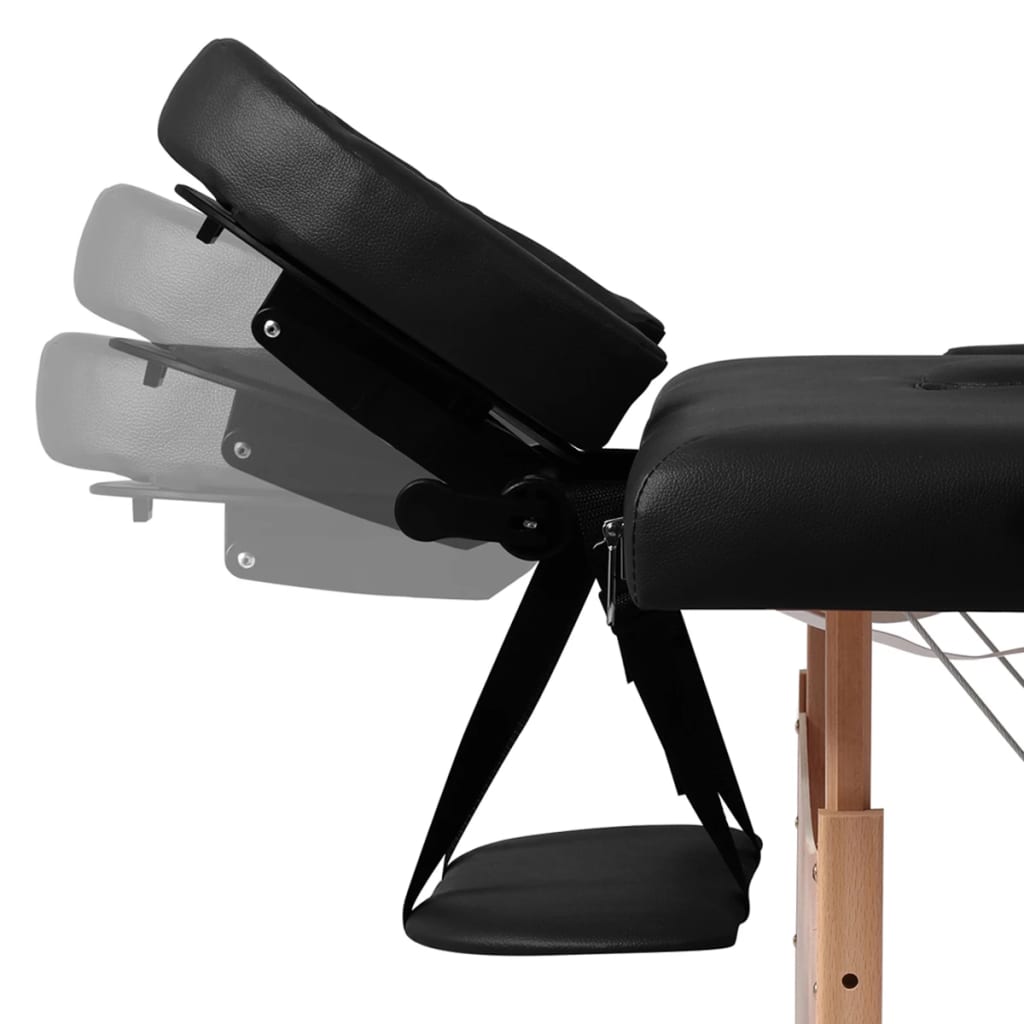 vidaXL Inklapbare massagetafel 2 zones met houten frame (blauw)