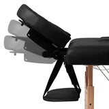 vidaXL Inklapbare massagetafel 2 zones met houten frame (blauw)