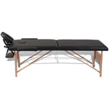 vidaXL Inklapbare massagetafel 2 zones met houten frame (blauw)