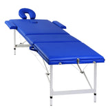 Inklapbare massagetafel 3 zones met aluminium frame (creme)