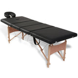vidaXL Inklapbare massagetafel 4 zones met houten frame (blauw)