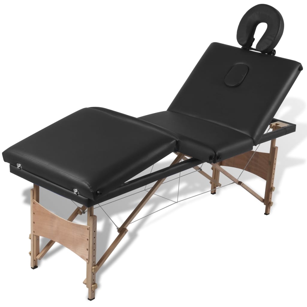 vidaXL Inklapbare massagetafel 4 zones met houten frame (blauw)