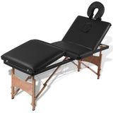 vidaXL Inklapbare massagetafel 4 zones met houten frame (blauw)