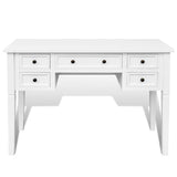 vidaXL Schrijftafel met 5 lades wit