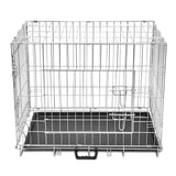vidaXL Foldable Dog Crate M Metal