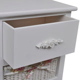 vidaXL Cabinet with 1 Drawer and 2 Baskets Paulownia Wood White