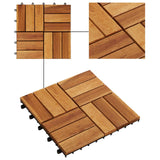 vidaXL Terras Tegel 10 pcs Bruin 30 x 30 cm Acaciahout