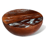vidaXL Coffee Table Bowl Shaped with Steel Frame Recycled Wood