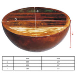 vidaXL Coffee Table Bowl Shaped with Steel Frame Recycled Wood
