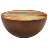 vidaXL Coffee Table Bowl Shaped with Steel Frame Recycled Wood