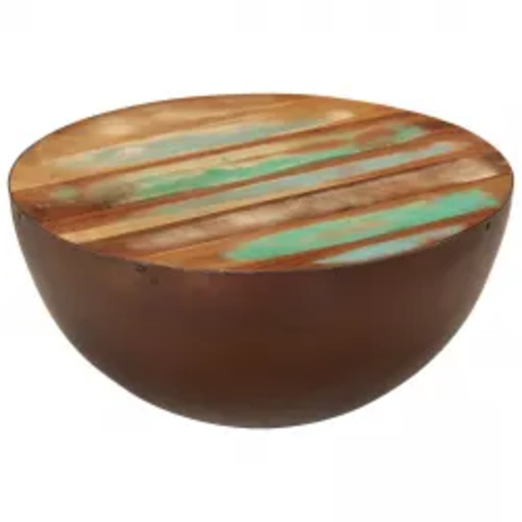 vidaXL Coffee Table Bowl Shaped with Steel Frame Recycled Wood