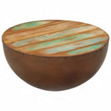 vidaXL Coffee Table Bowl Shaped with Steel Frame Recycled Wood