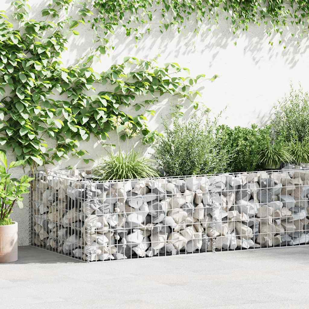 vidaXL Gabion Raised Garden Bed 180x90x50 cm Galvanised Steel