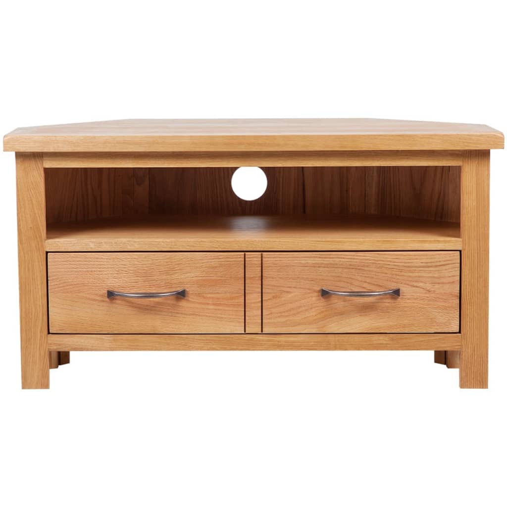 vidaXL TV Cabinet with Drawer 88x42x46 cm Solid Oak Wood