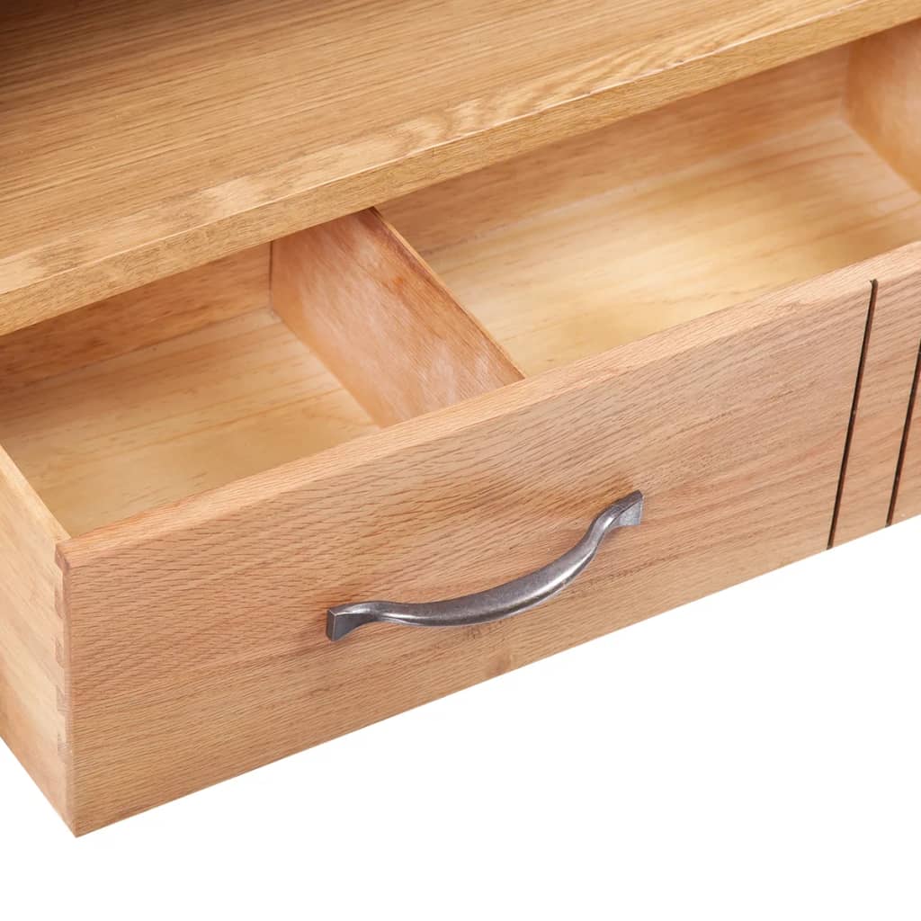vidaXL TV Cabinet with Drawer 88x42x46 cm Solid Oak Wood