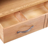 vidaXL TV Cabinet with Drawer 88x42x46 cm Solid Oak Wood