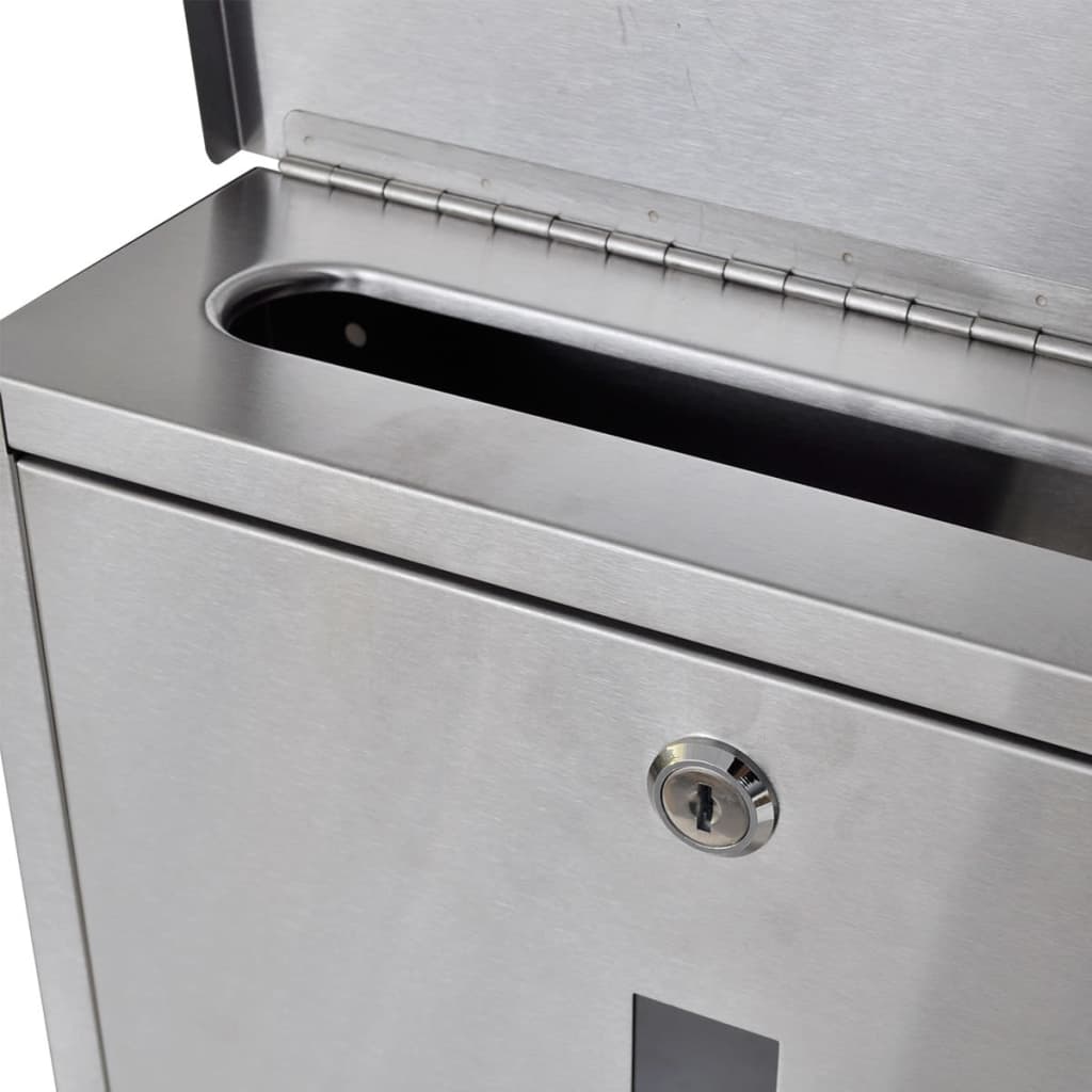 Letterbox on stainless steel stand